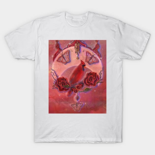 Cardinal dreams art by Renee Lavoie T-Shirt by ReneeLLavoie